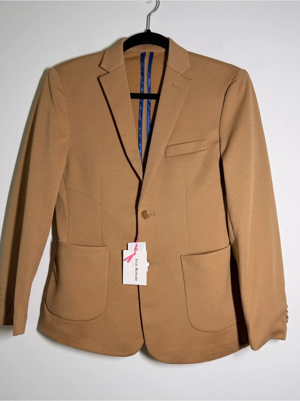 Isaac Mizrahi Boys 14 Camel Textured Blazer Sport Coat One Button NWT School